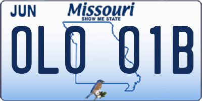 MO license plate OL0O1B