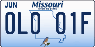 MO license plate OL0O1F