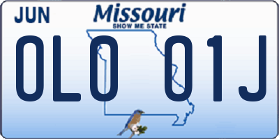 MO license plate OL0O1J