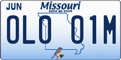 MO license plate OL0O1M