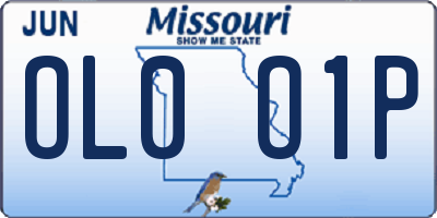 MO license plate OL0O1P