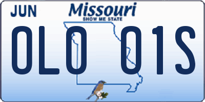 MO license plate OL0O1S