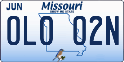 MO license plate OL0O2N