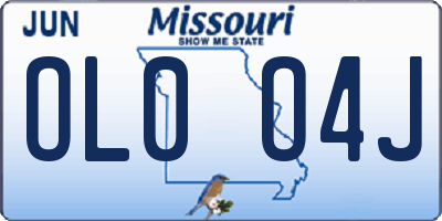 MO license plate OL0O4J
