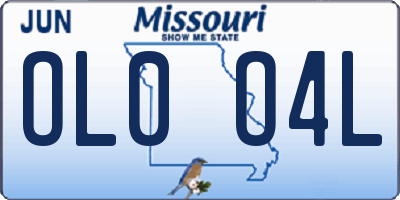 MO license plate OL0O4L