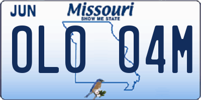 MO license plate OL0O4M