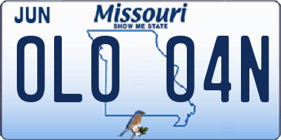 MO license plate OL0O4N