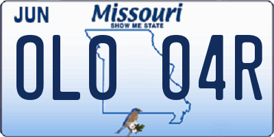 MO license plate OL0O4R