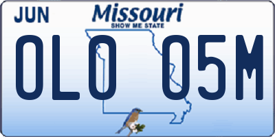 MO license plate OL0O5M