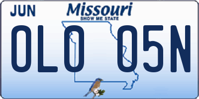 MO license plate OL0O5N