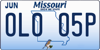 MO license plate OL0O5P