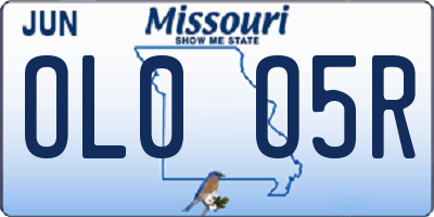 MO license plate OL0O5R