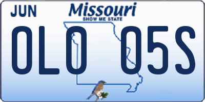 MO license plate OL0O5S