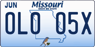 MO license plate OL0O5X