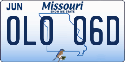 MO license plate OL0O6D