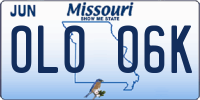 MO license plate OL0O6K