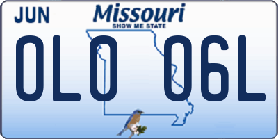 MO license plate OL0O6L
