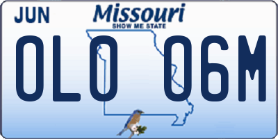 MO license plate OL0O6M