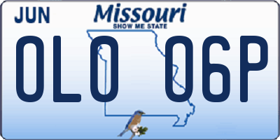 MO license plate OL0O6P