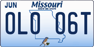 MO license plate OL0O6T