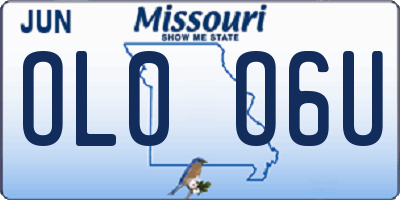 MO license plate OL0O6U
