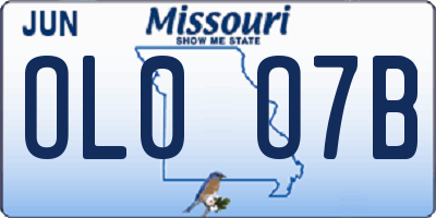 MO license plate OL0O7B