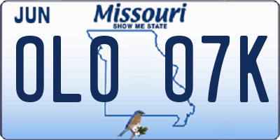 MO license plate OL0O7K