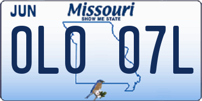 MO license plate OL0O7L
