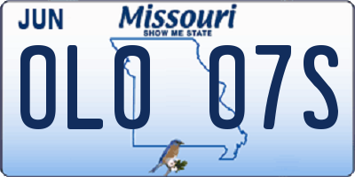 MO license plate OL0O7S
