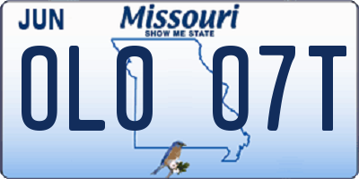 MO license plate OL0O7T