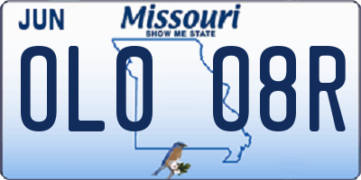 MO license plate OL0O8R