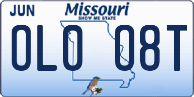 MO license plate OL0O8T