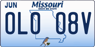 MO license plate OL0O8V