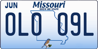 MO license plate OL0O9L
