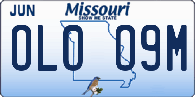MO license plate OL0O9M