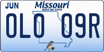MO license plate OL0O9R