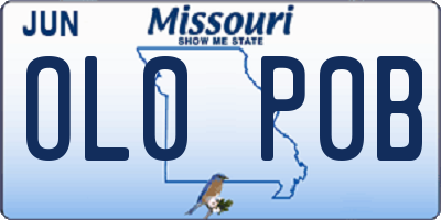MO license plate OL0P0B