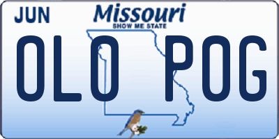 MO license plate OL0P0G