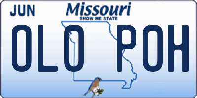 MO license plate OL0P0H