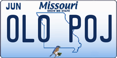 MO license plate OL0P0J