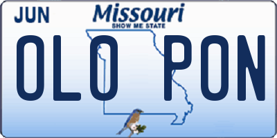 MO license plate OL0P0N