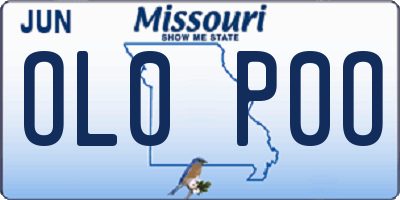 MO license plate OL0P0O