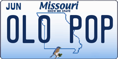 MO license plate OL0P0P
