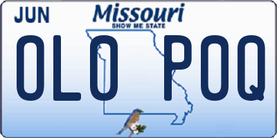MO license plate OL0P0Q
