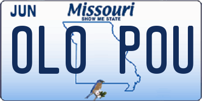 MO license plate OL0P0U