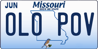 MO license plate OL0P0V