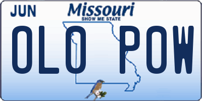 MO license plate OL0P0W