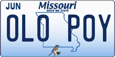 MO license plate OL0P0Y