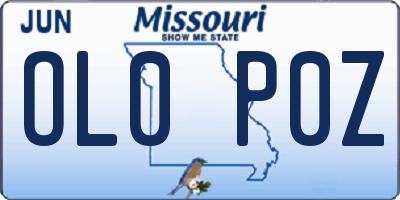 MO license plate OL0P0Z