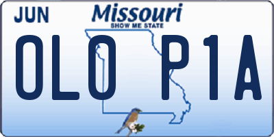 MO license plate OL0P1A